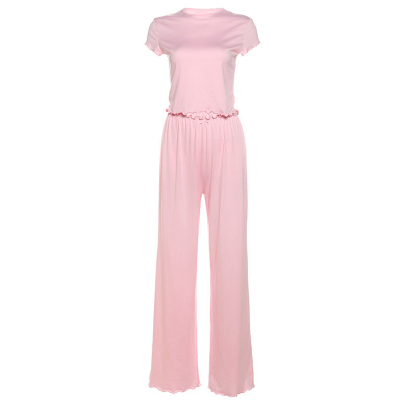 Dame fritids-jumpsuit med elastisk talje og afslappede korte ærmer Stilla