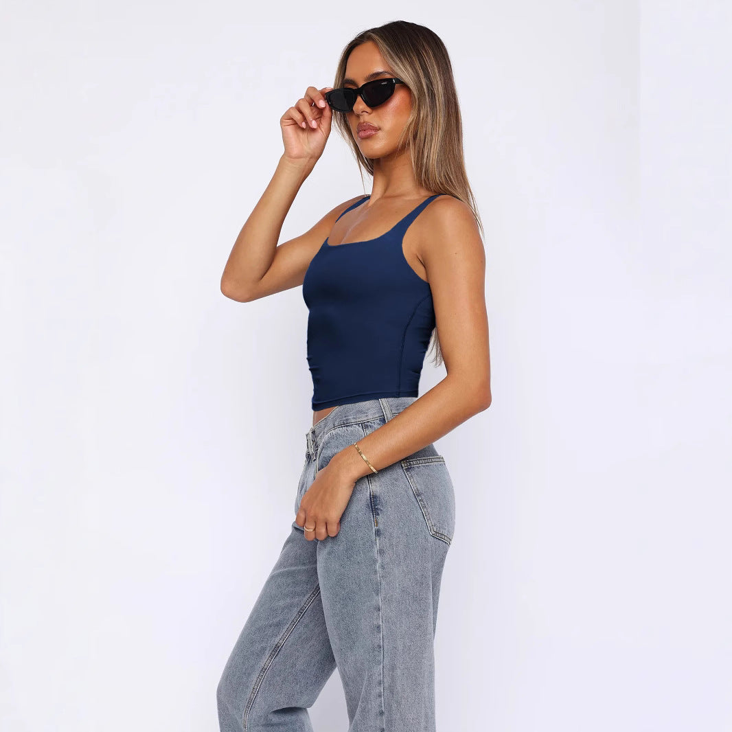Dame tætsiddende Crop-Top med smalle stropper Stilla