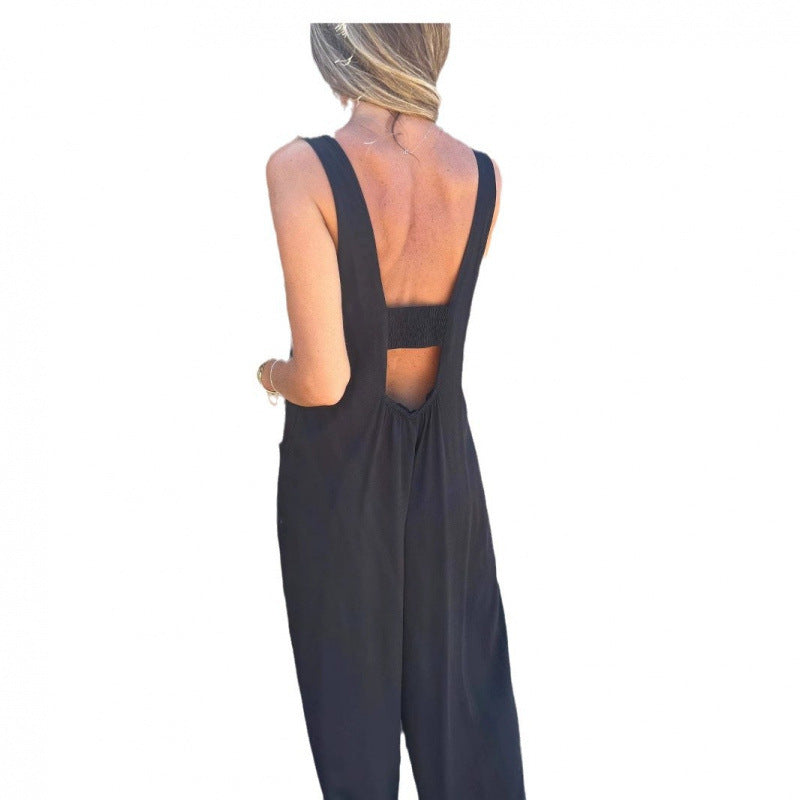 Dame Fritid Knap-op Jumpsuit Stilla