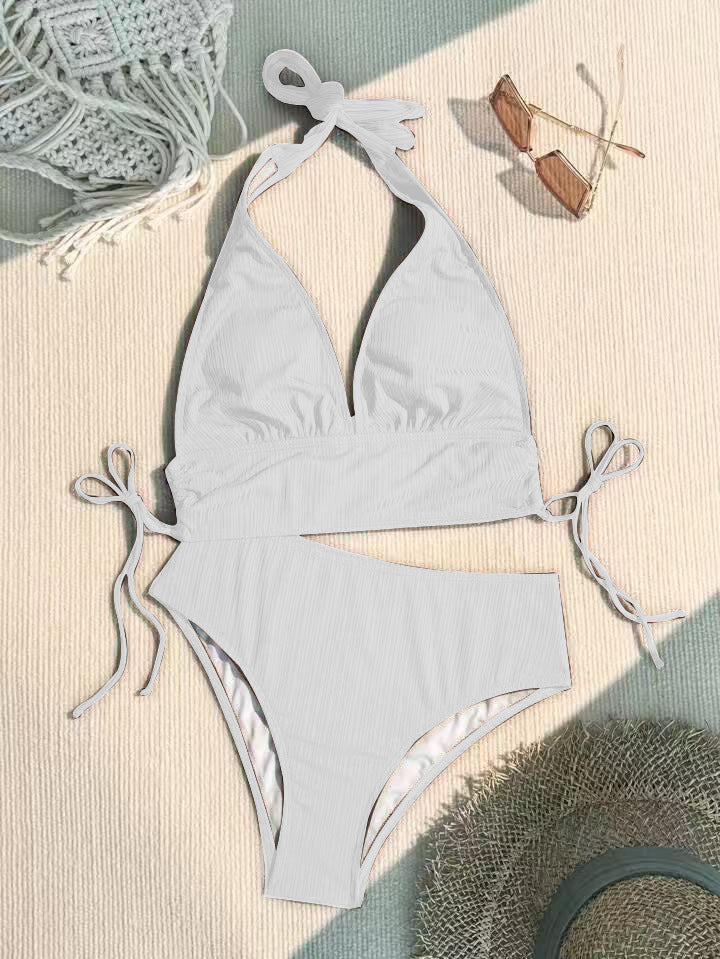 Dame Kvalitets Triangel-Bikini med sidelæns Cut-Out Stilla