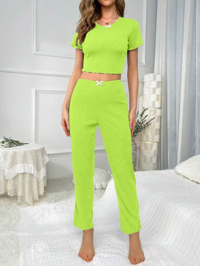 Dame fritids-jumpsuit med moderne ribdesign og legende sløjfedetalje Stilla