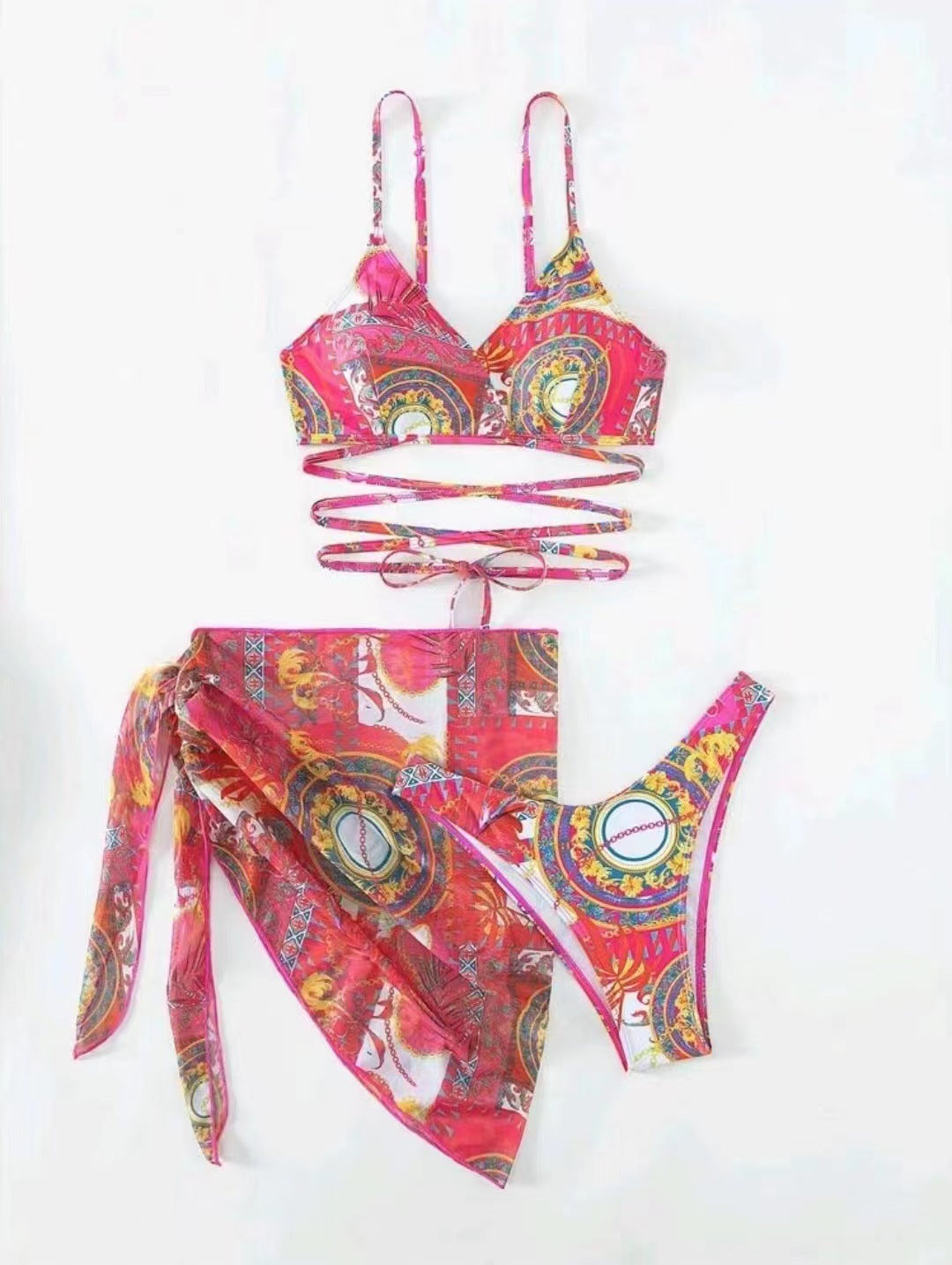 Dame Bikini-sæt med elegant indpakningsdesign og moderne sløjfer Stilla