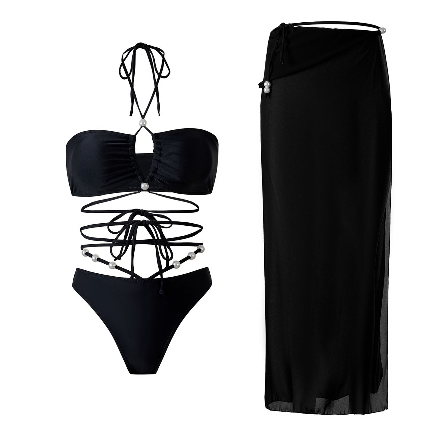 Dame Bikini Sæt med elegant Overkjole Stilla