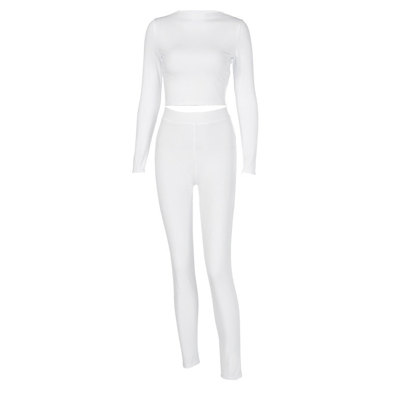 Dame Sporty sæt med tætsiddende, langærmet top og høj talje leggings Stilla