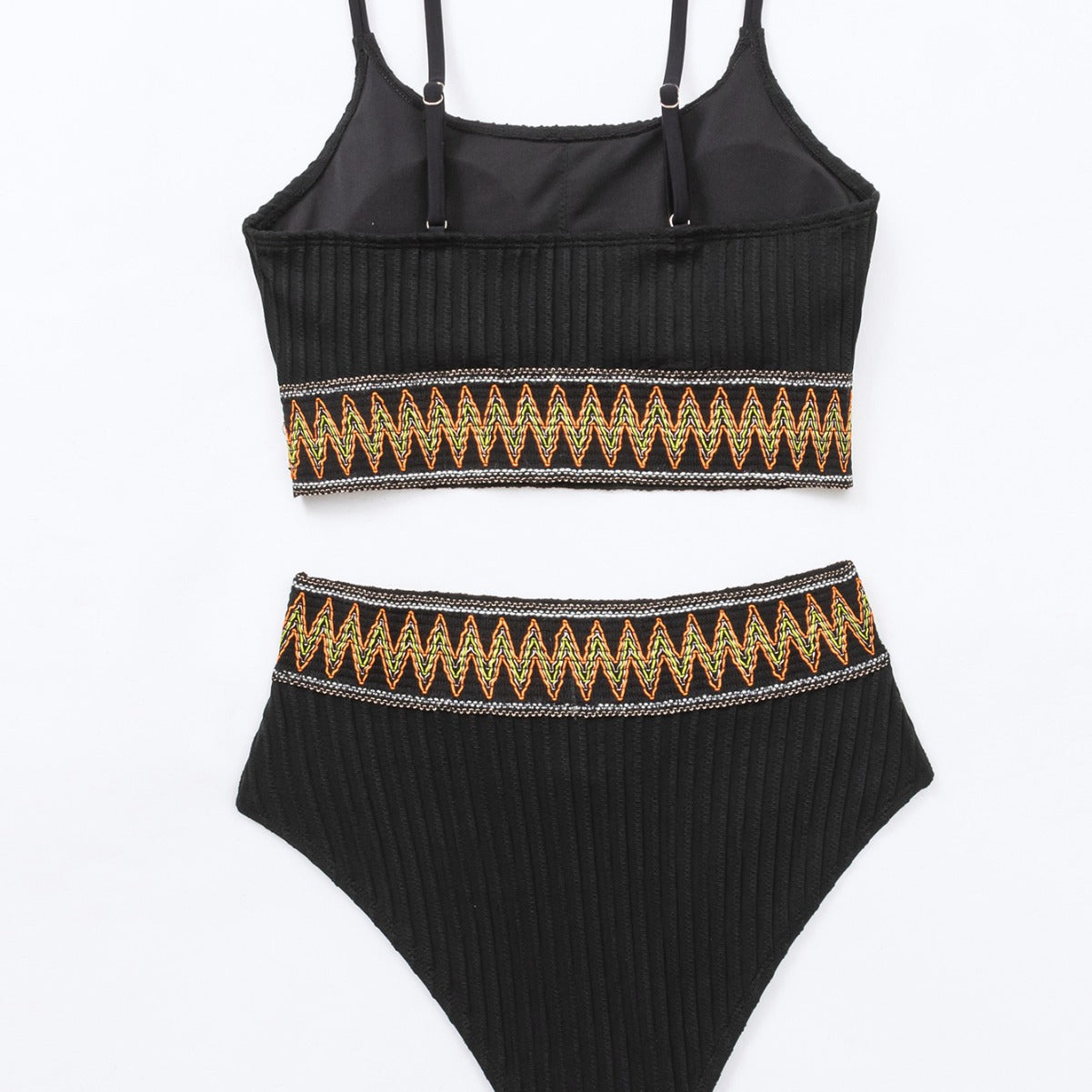Dame bikini-sæt med trendy stribet top og højt skårede bukser Stilla