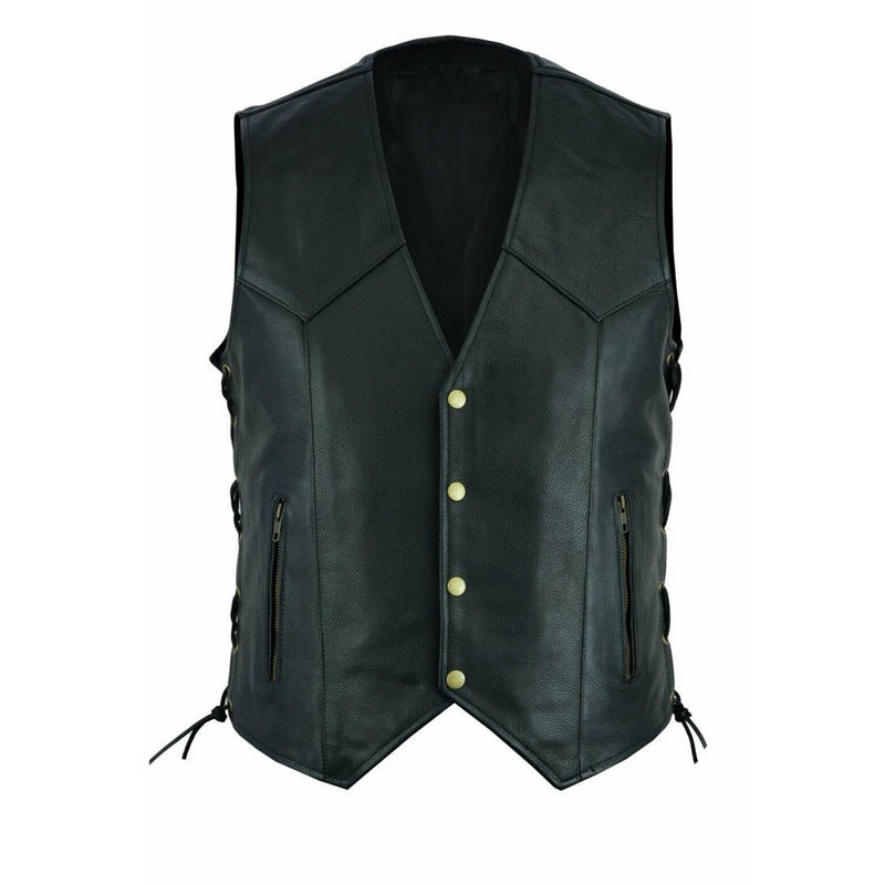 Herrer Premium Læder Motorcykel Veste Stilla