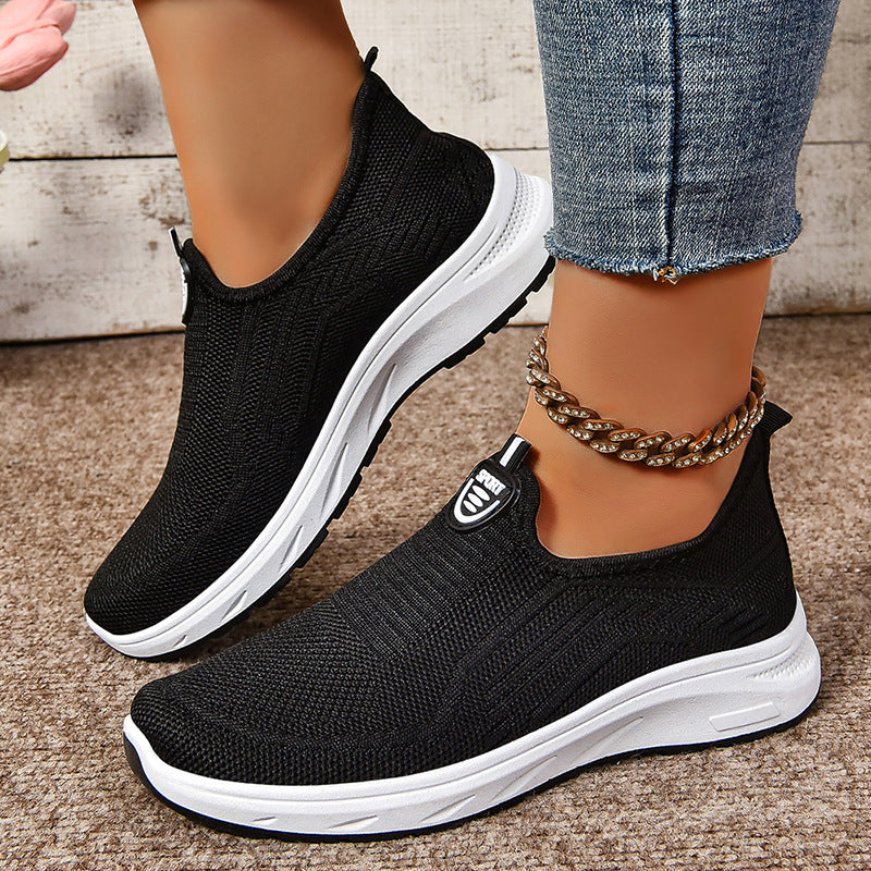Dame Behagelige Slip-On Sport Sneakers med elastisk Overdel og fleksibel Sål Stilla