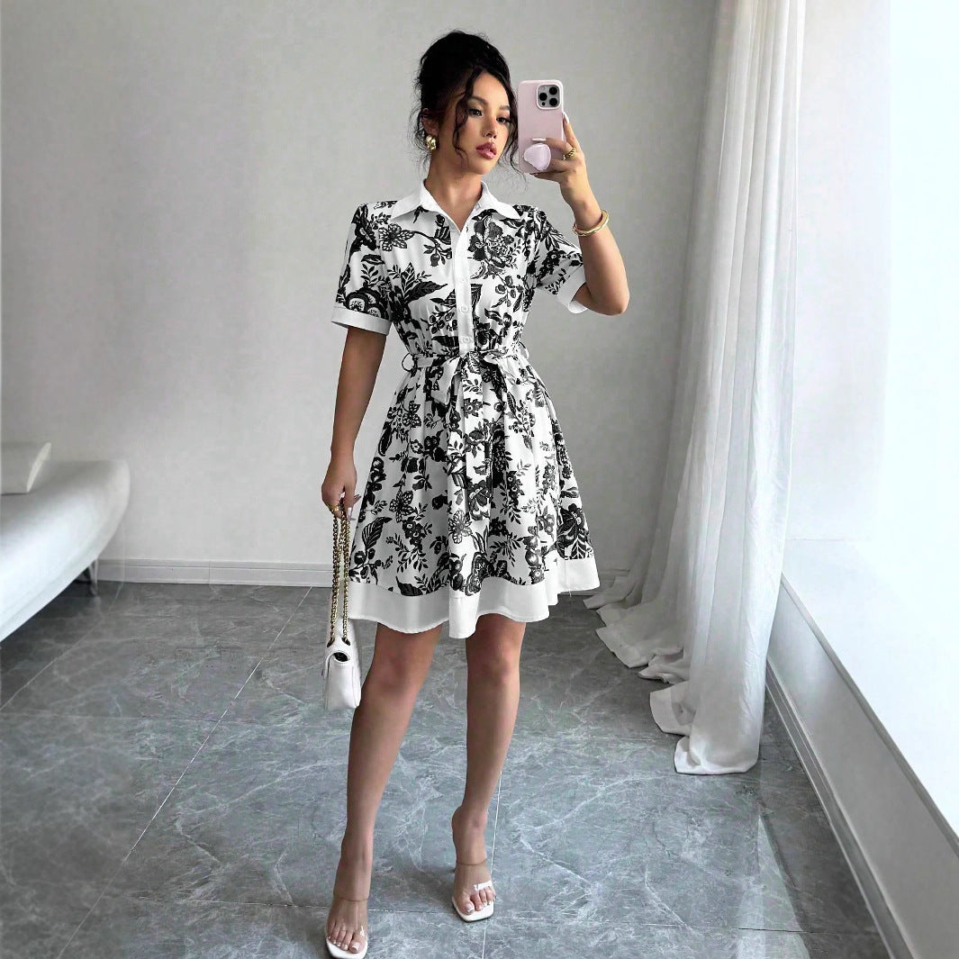 Dame Bluser Kjole med blomsterdesign Stilla