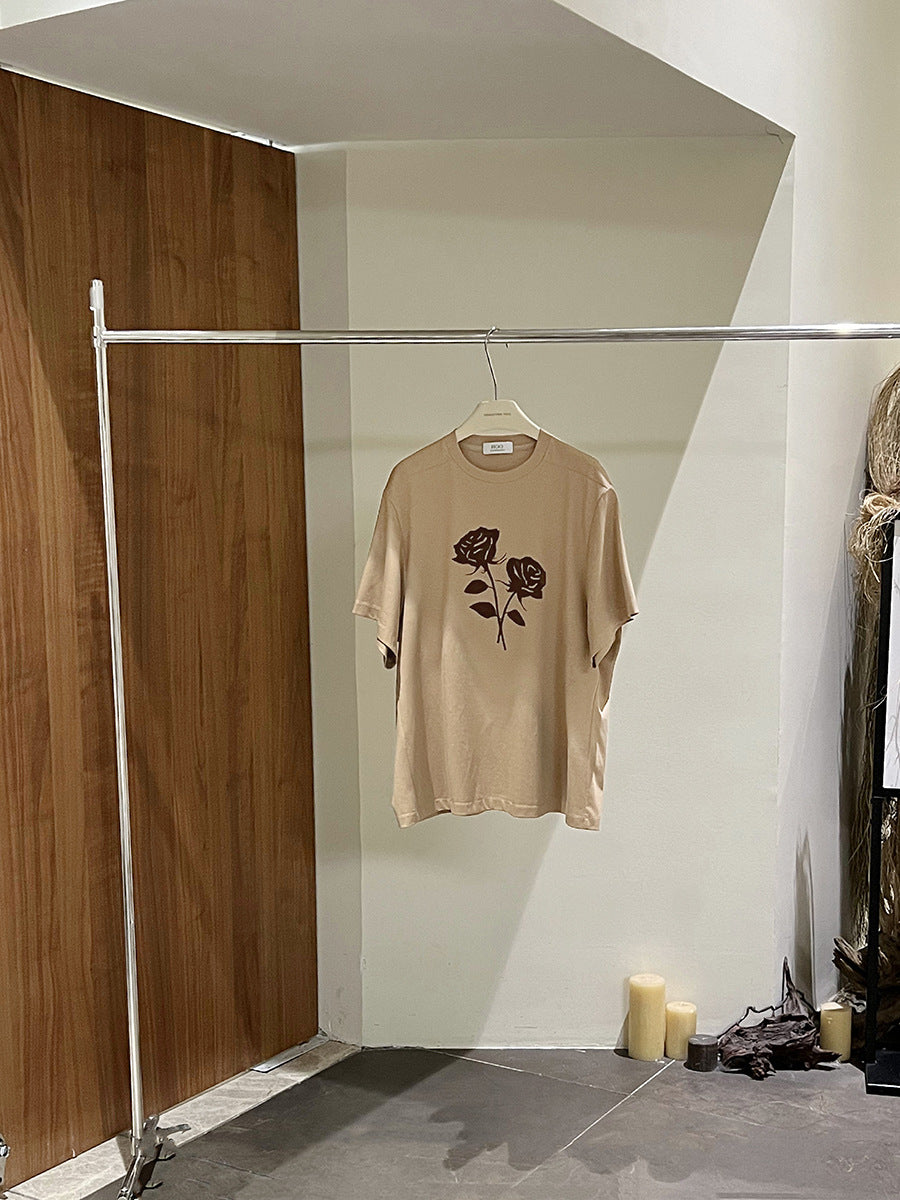 Dame afslappet oversized T-shirt med blomstermotiv Stilla