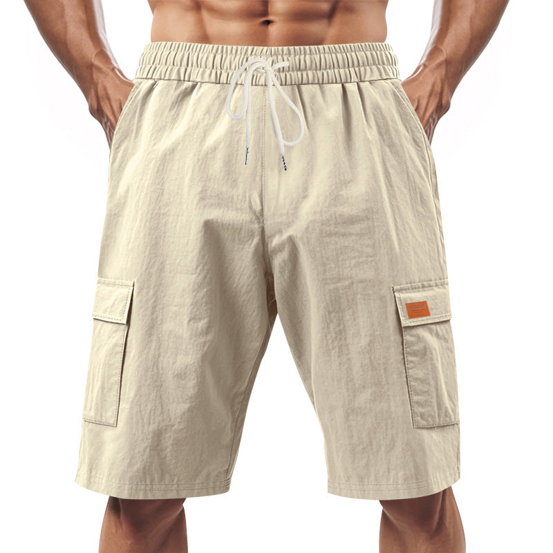 Herre afslappede cargo-shorts med sidelommer og elastisk talje Stilla