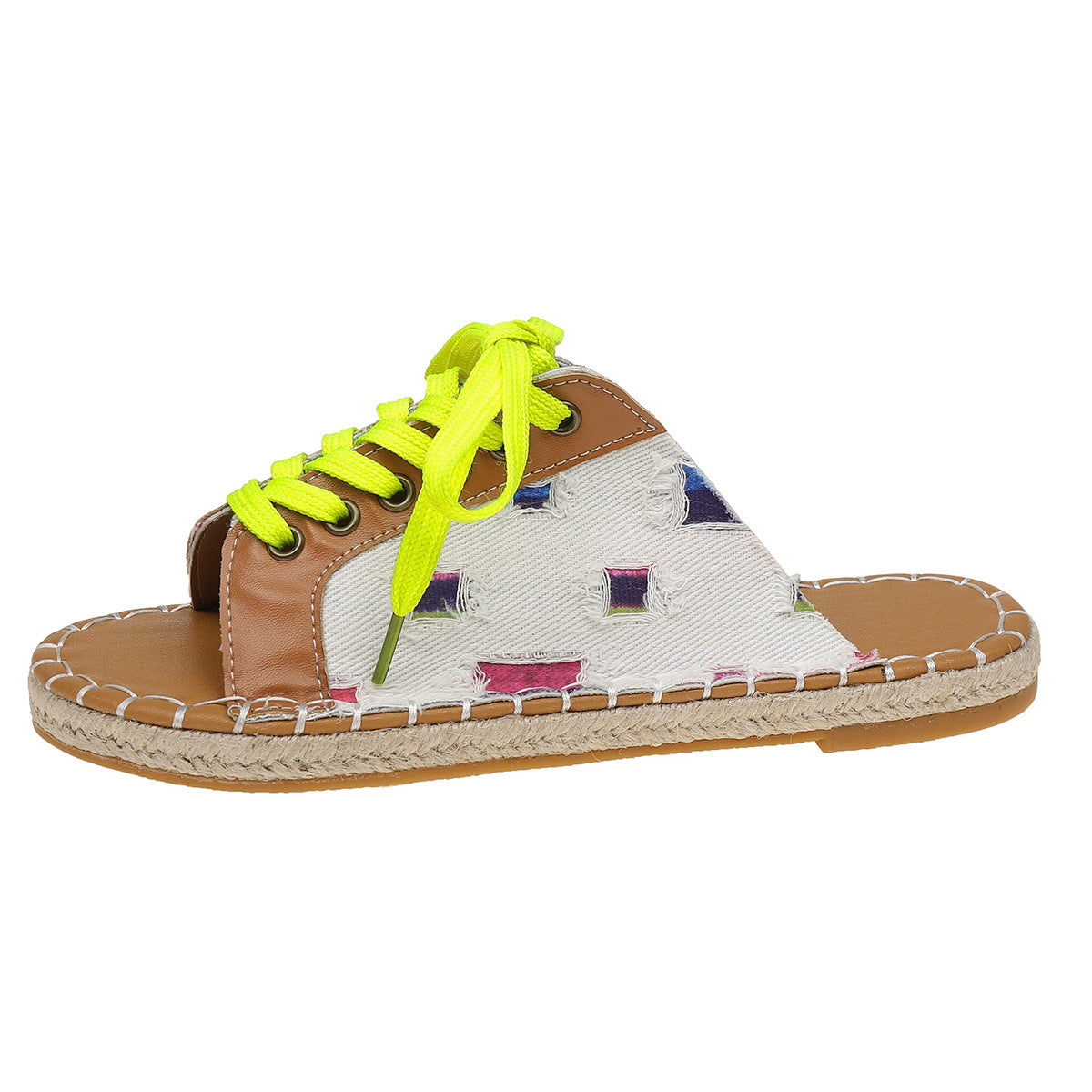 Dame åbne slip-ons med livligt snøredesign og komfortabel sål Stilla