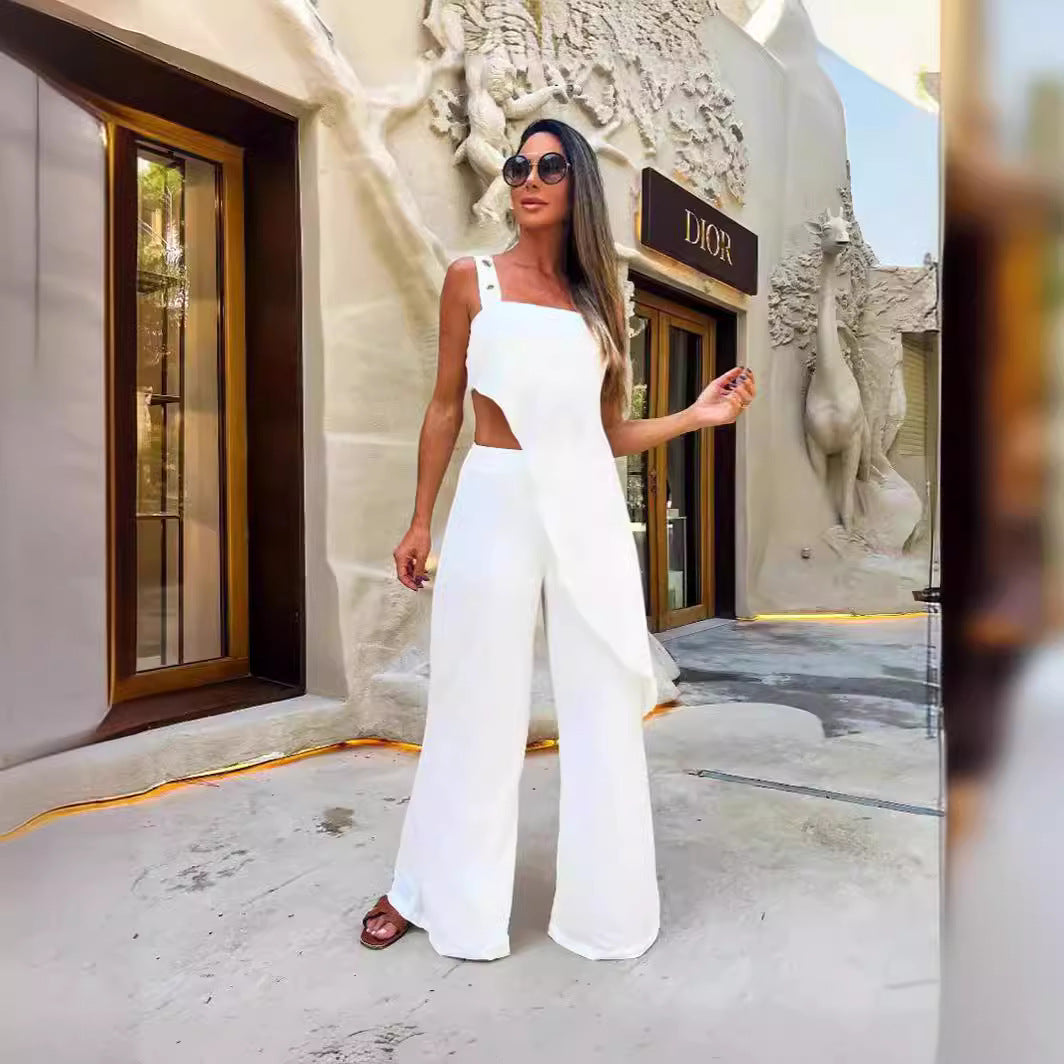 Dame jumpsuit med asymmetrisk snit og elegant design Stilla