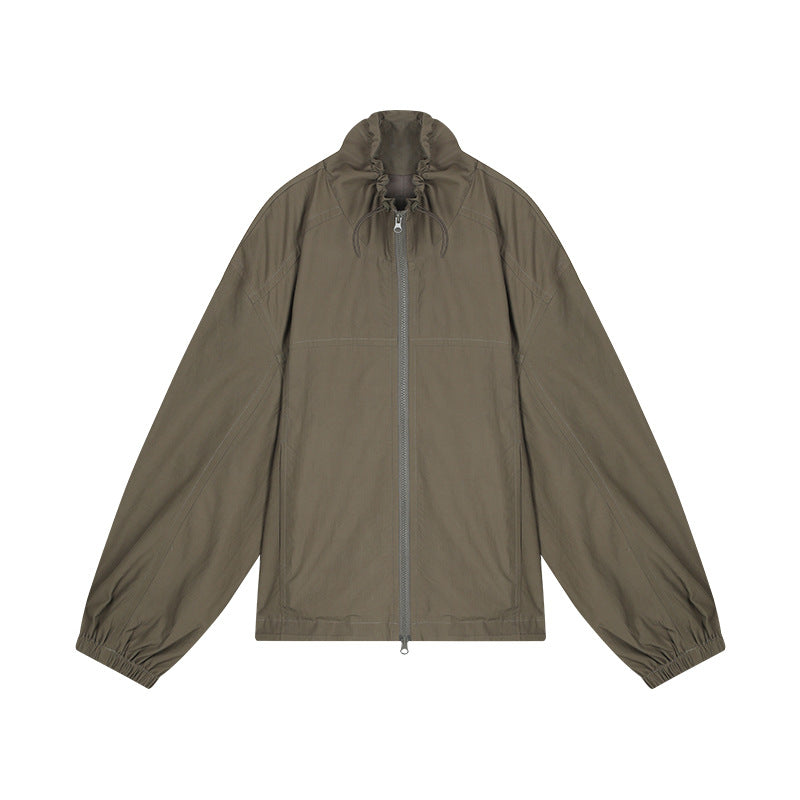 Dame afslappet overgangsjakke med høj krave og elastiske manchetter Stilla