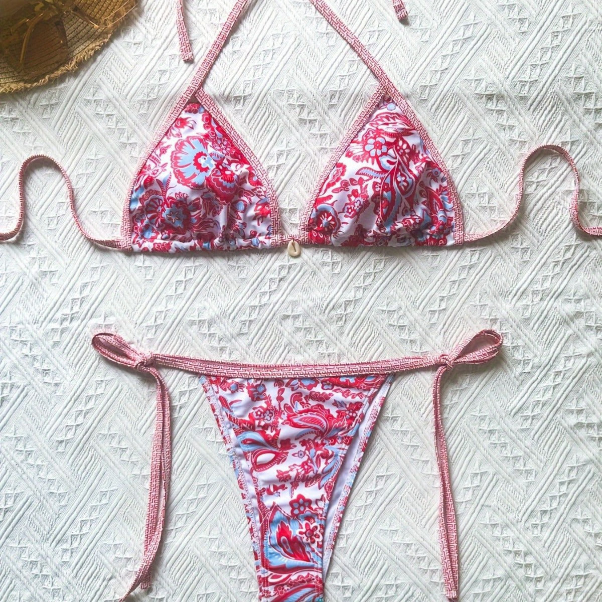 Dame Blomsterprint Trekant-Bikini-Sæt Stilla