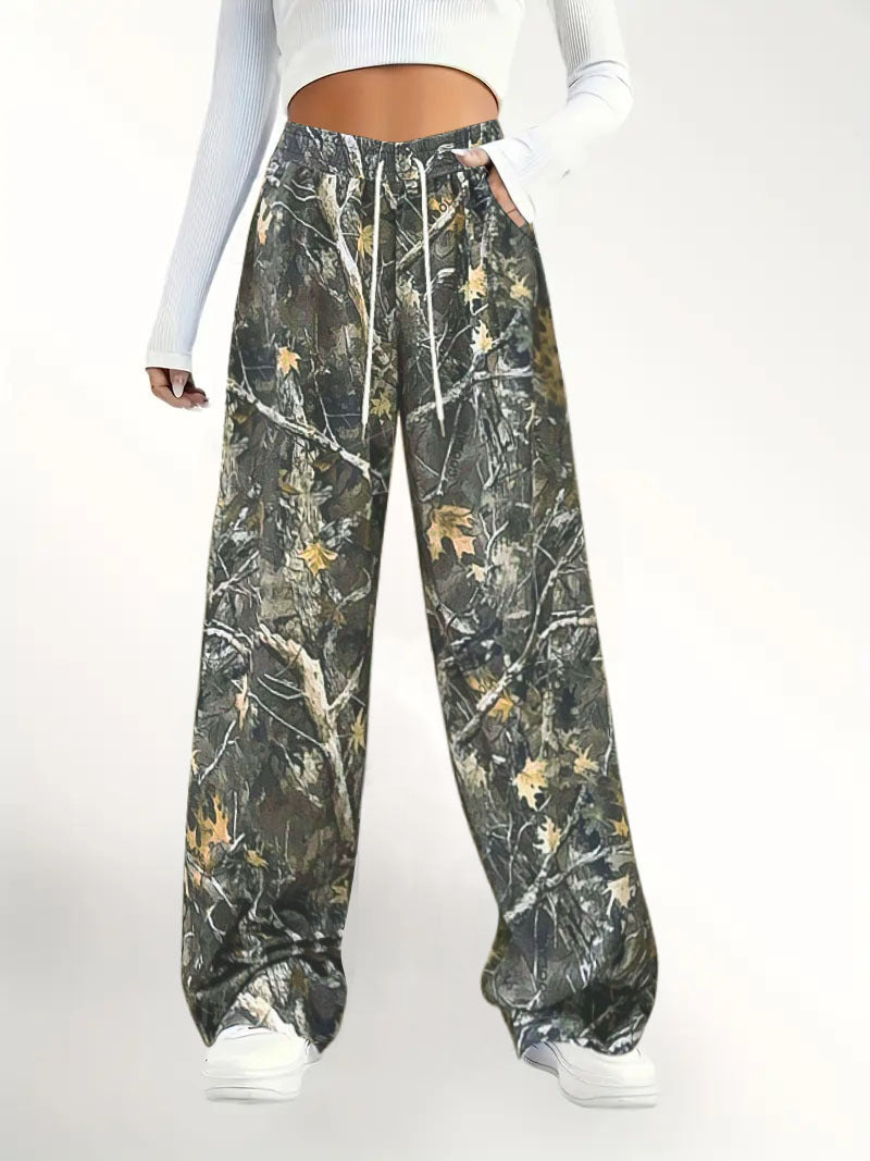 Dame Camo-print Bredbens Bukser Stilla