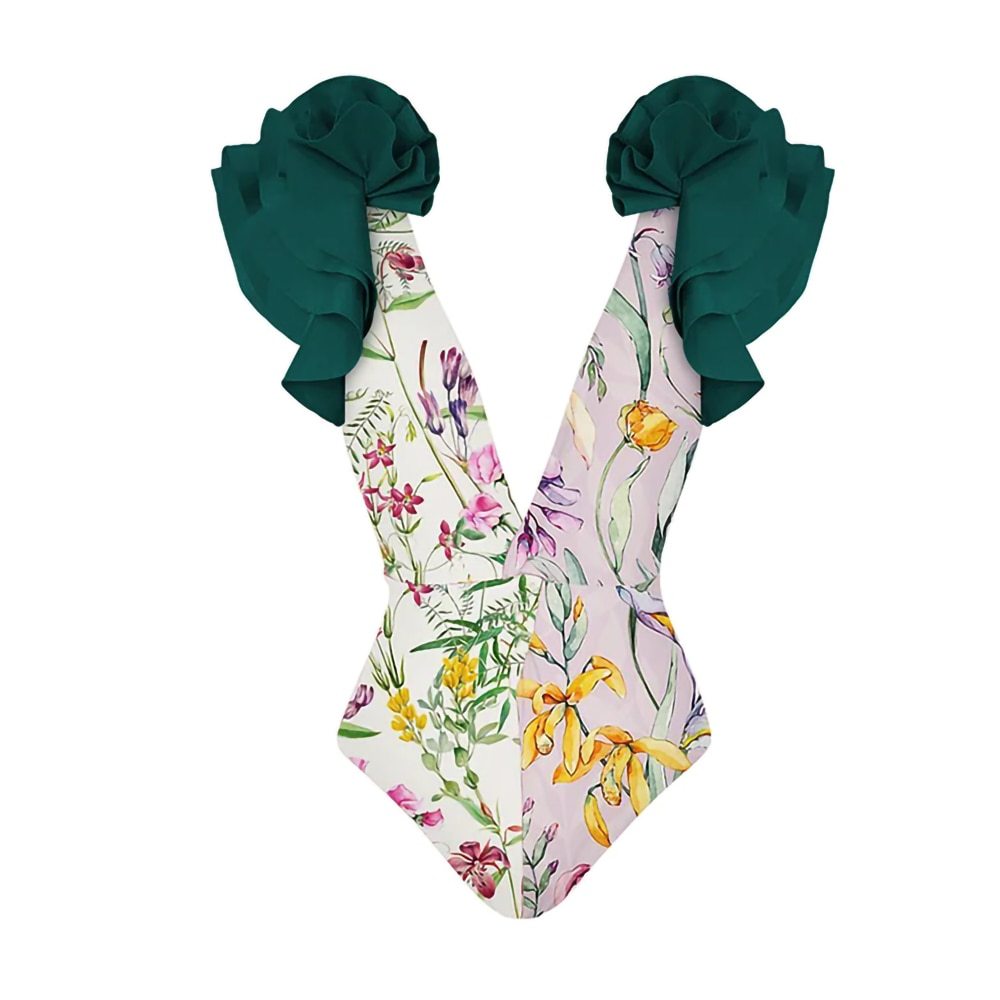 Dame ruffle nederdel med blomster toppen Stilla