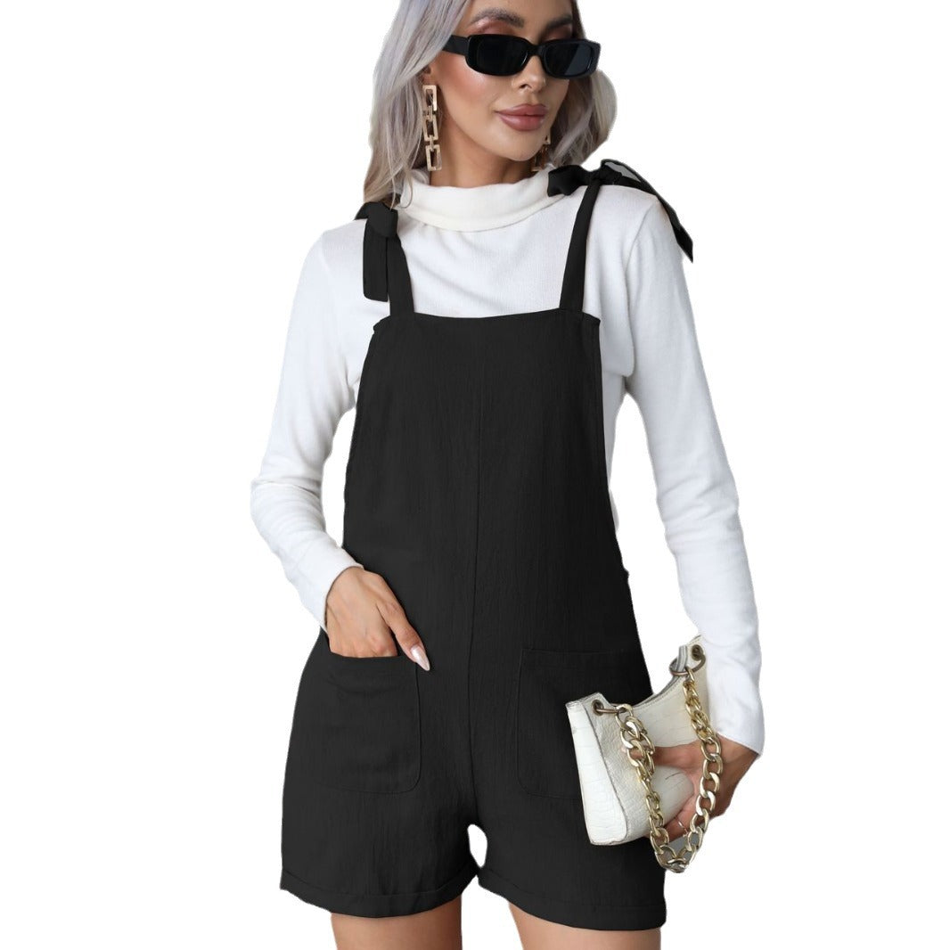 Damer Casual Jumpsuit med praktiske lommer og asymmetrisk stropper Stilla