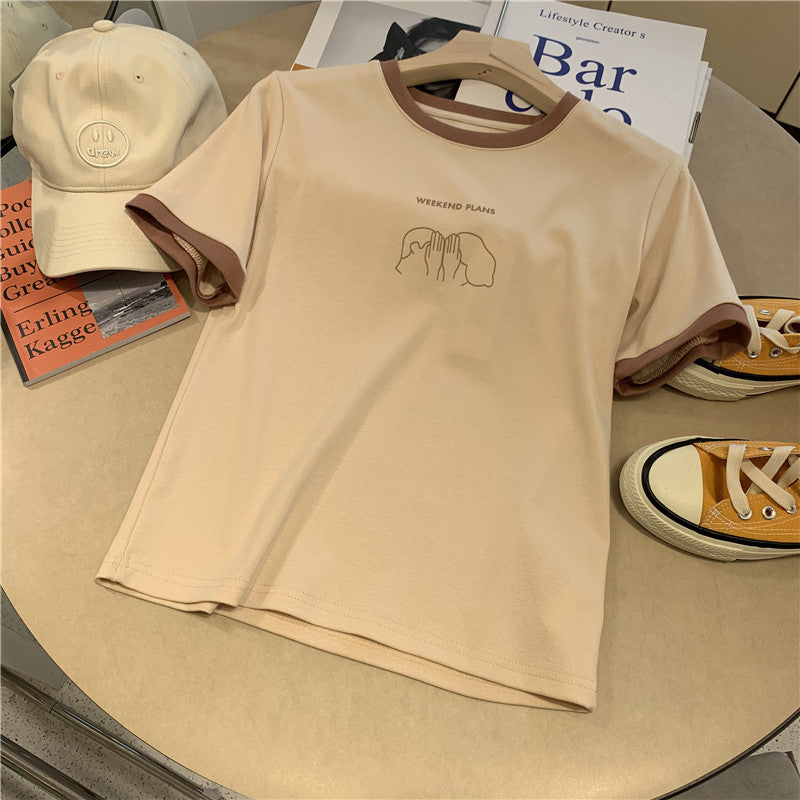 Femme Casual Graphic T-shirt med Weekend Planer Design Stilla