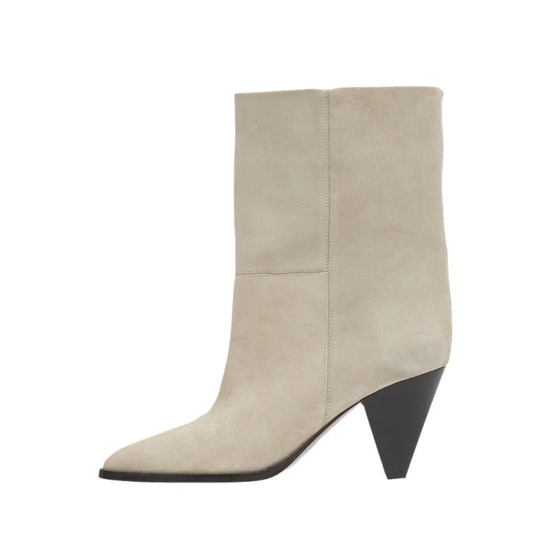 Femme High-Stiletto Denim Ankestävler med Sculpted Heel Stilla