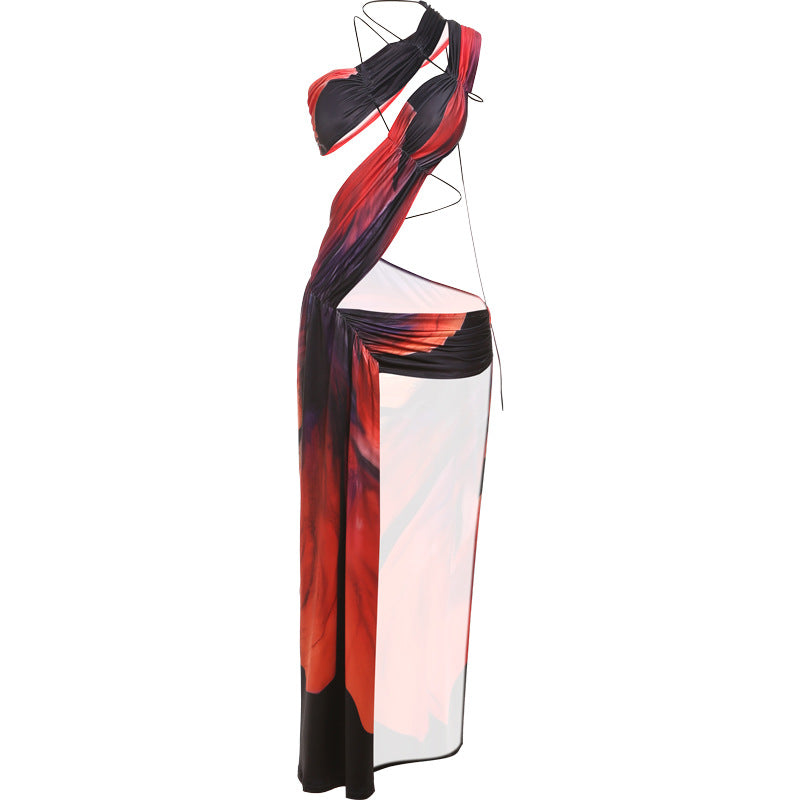 Dame Cut-Out Maxikjole med raffineret indpakningsdesign Stilla