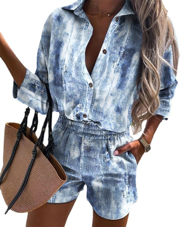 Damer Casual Jumpsuit med struktureret print og praktiske lommer Stilla