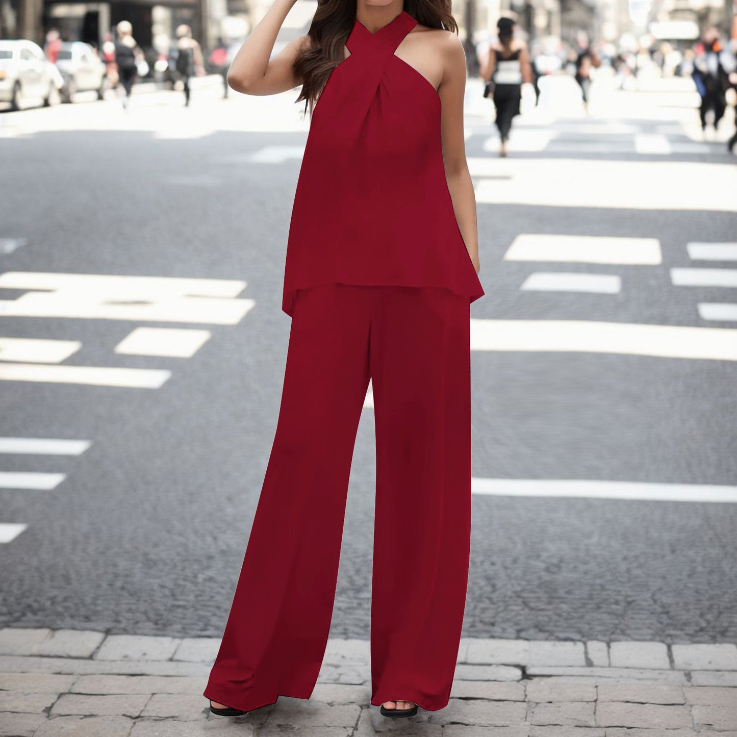 Dame Elegant og luftig jumpsuit med genanvendt stof Stilla