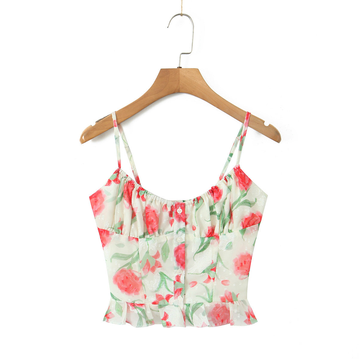 Dame Bluser-Top med blomsterdesign og peplum snit Stilla