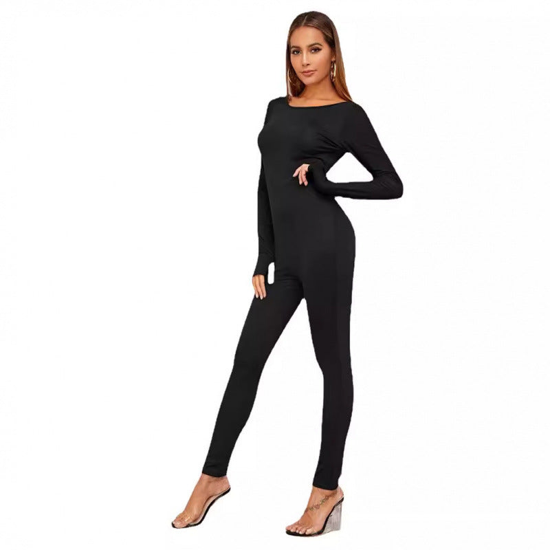 Damer figurtilpasset Langærmet Jumpsuit Stilla