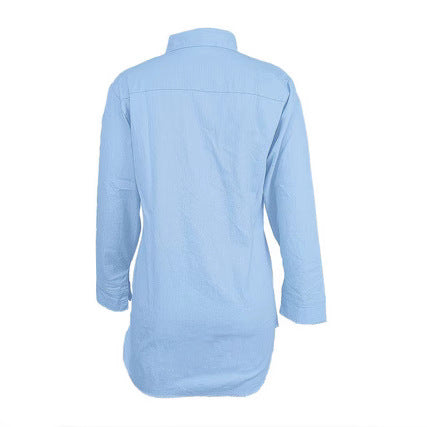 Dame afslappet Denim-skjorte med praktiske brystlommer og komfortabel pasform Stilla