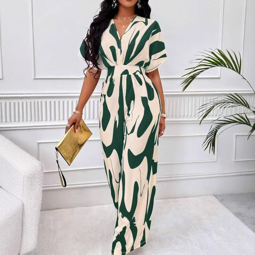 Dame langærmet jumpsuit med fashionable mønster Stilla