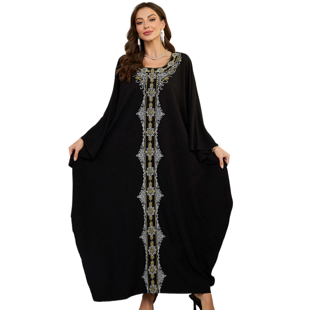 Dame Elegant Kaftan med kunstnerisk broderi Design Stilla