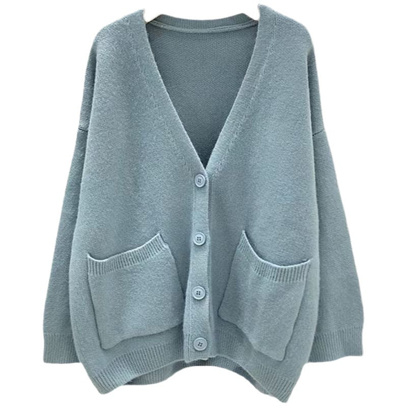 Femme Oversized Blød Strik Cardigan med Lommer Stilla