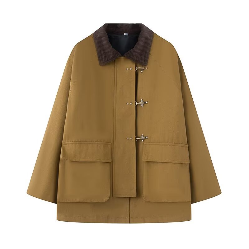 Dame afslappet overgangsjakke med praktiske klaplommer Stilla