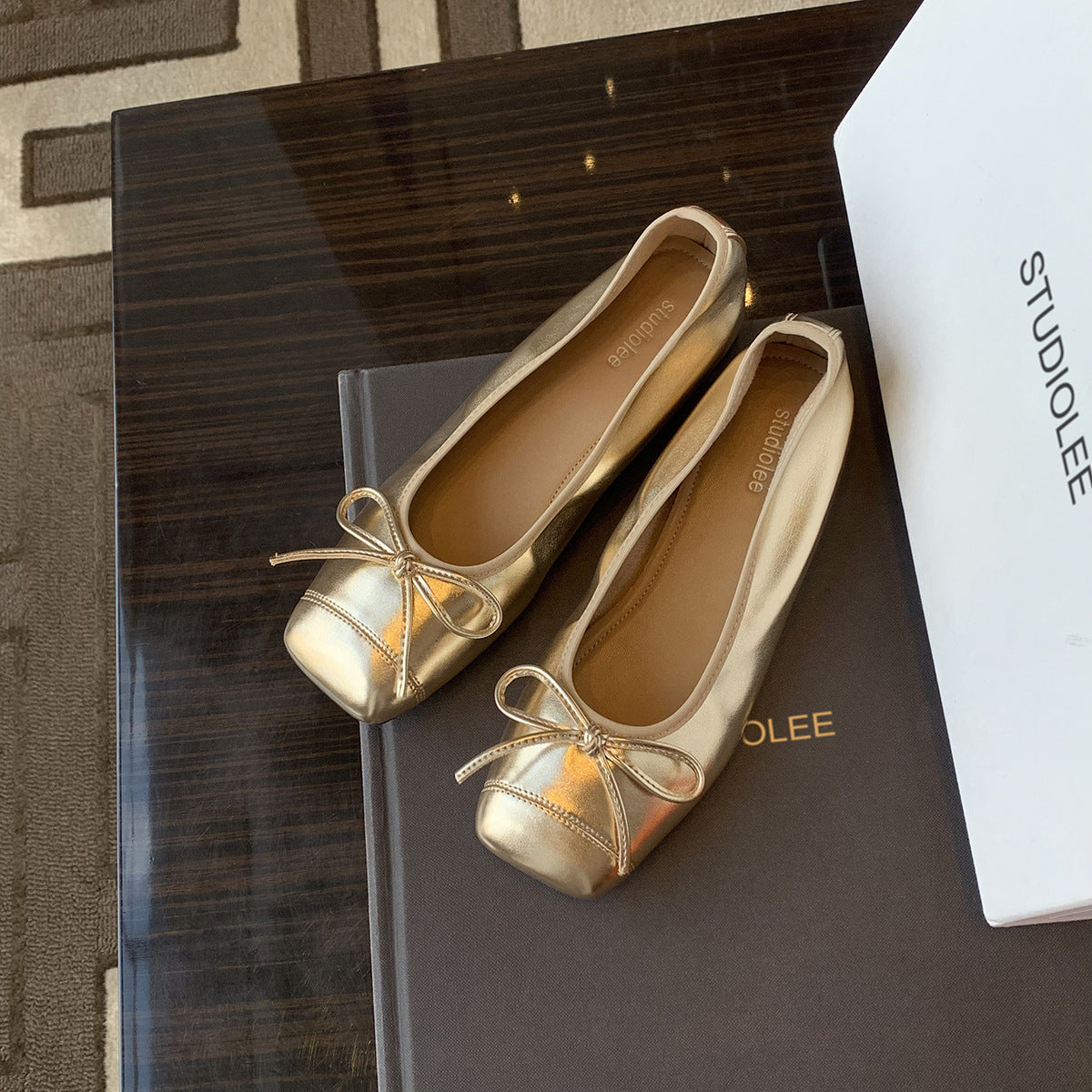 Femme Klassiske Sløjfe-Detail Ballerina Flats Stilla