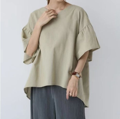 Dame Afslappet Fit V-Udskæring Top Stilla