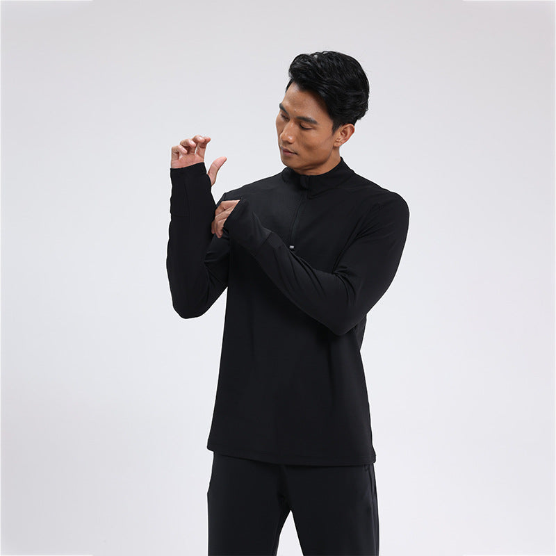 Herrer Funktionsshirt med bred lynlås og innovativt materialeblanding Stilla