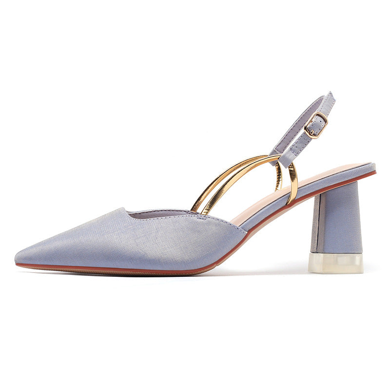 Dame Slingback Spidsesko med gennemsigtig blokhæl Stilla