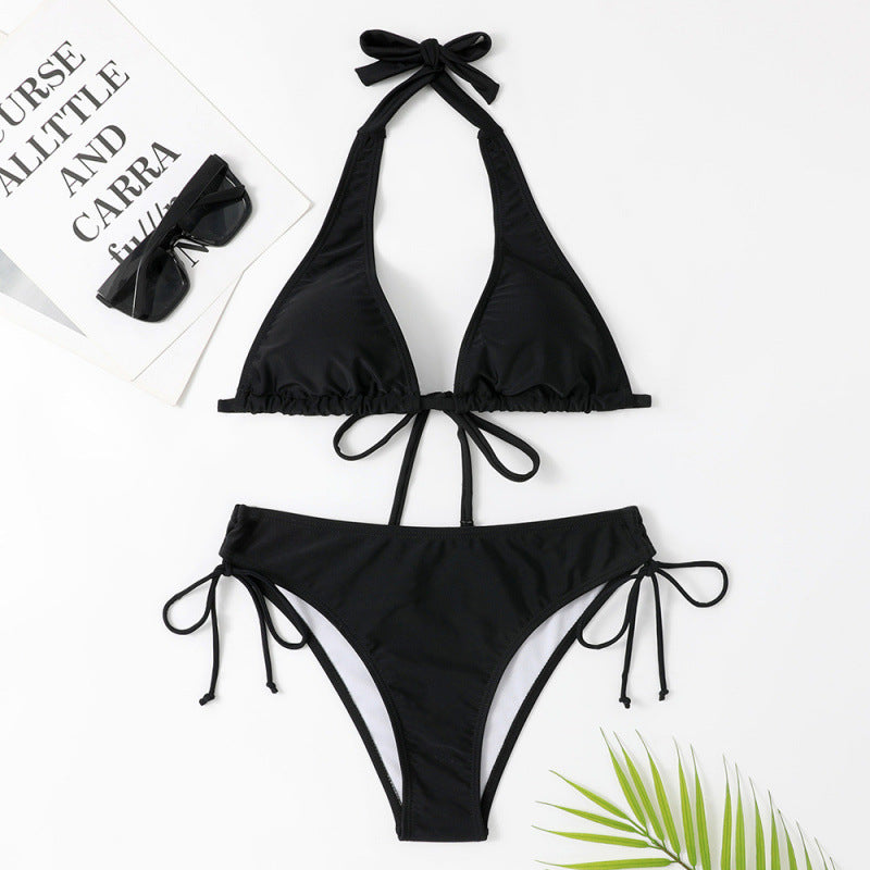 Dame Triangel-Bikini med justerbare stropper og snørrelsesdetaljer Stilla