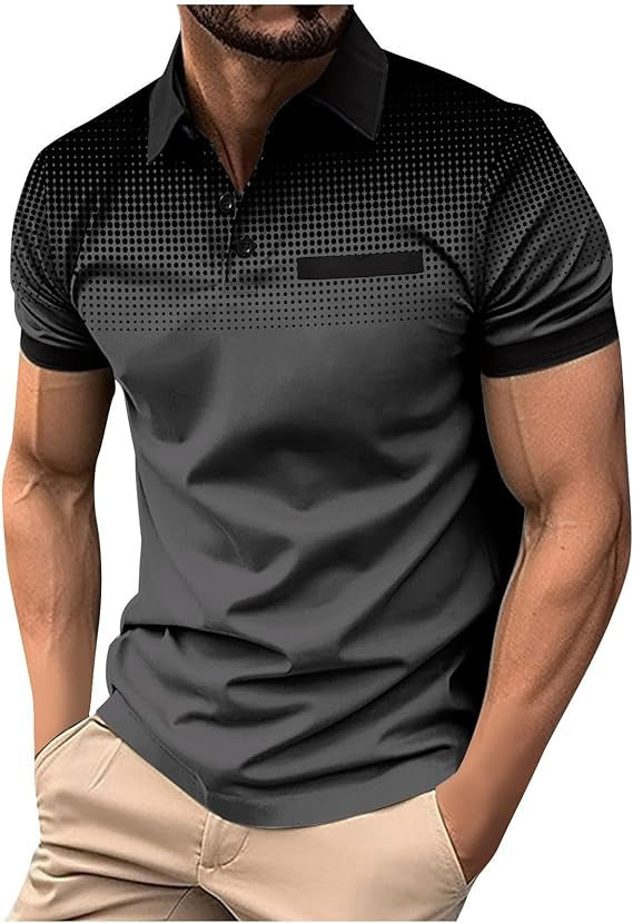 Herrer Poloshirt med moderne gradient og minimalistiske accenter Stilla