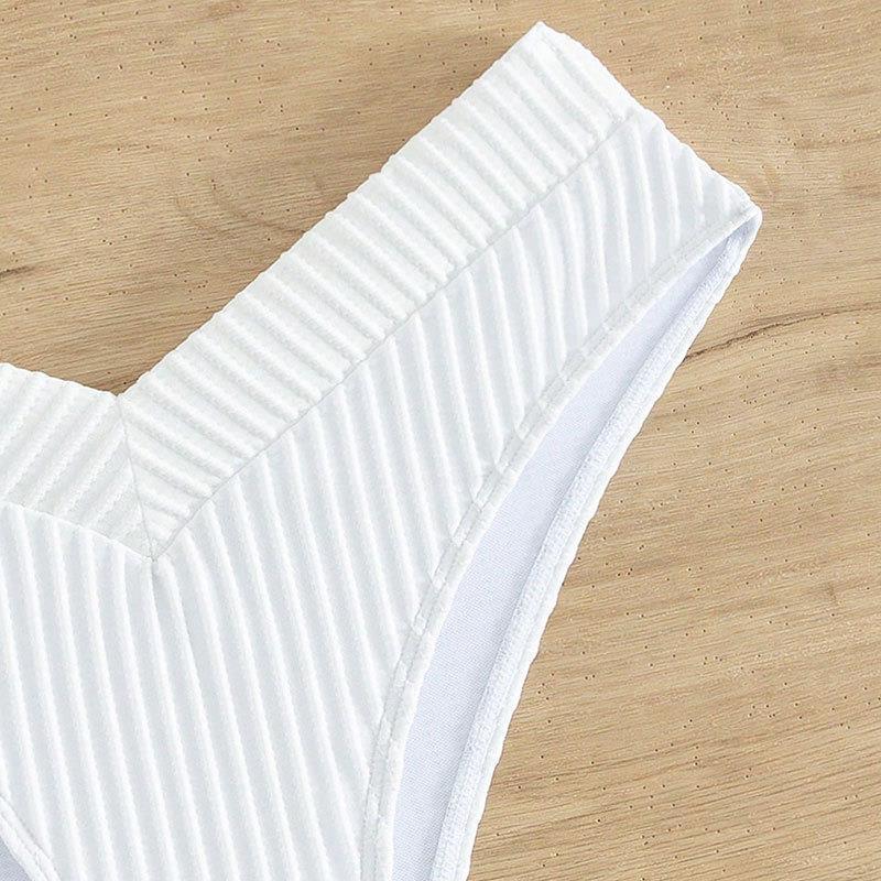Dame Ribbed Højskåret Badetøj Stilla