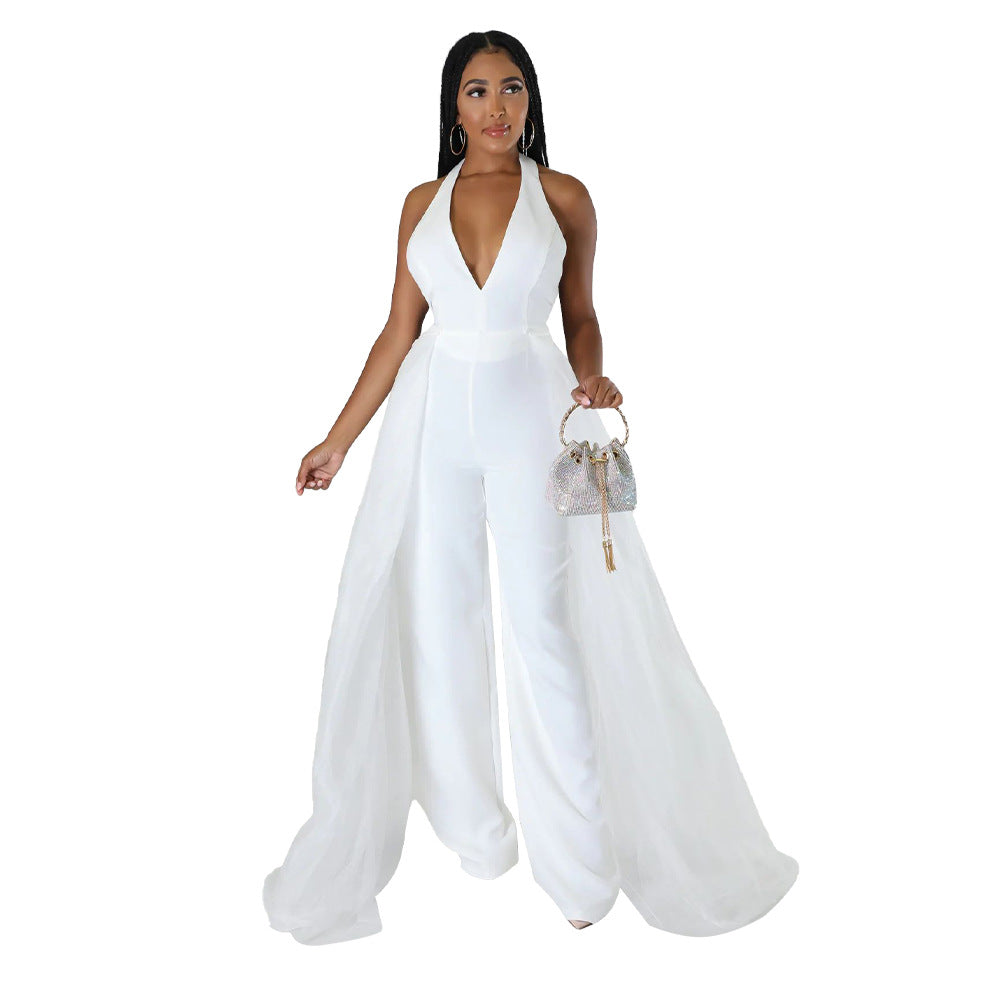 Dame Jumpsuit med elegant indpakningsoverdel og højhalset design Stilla