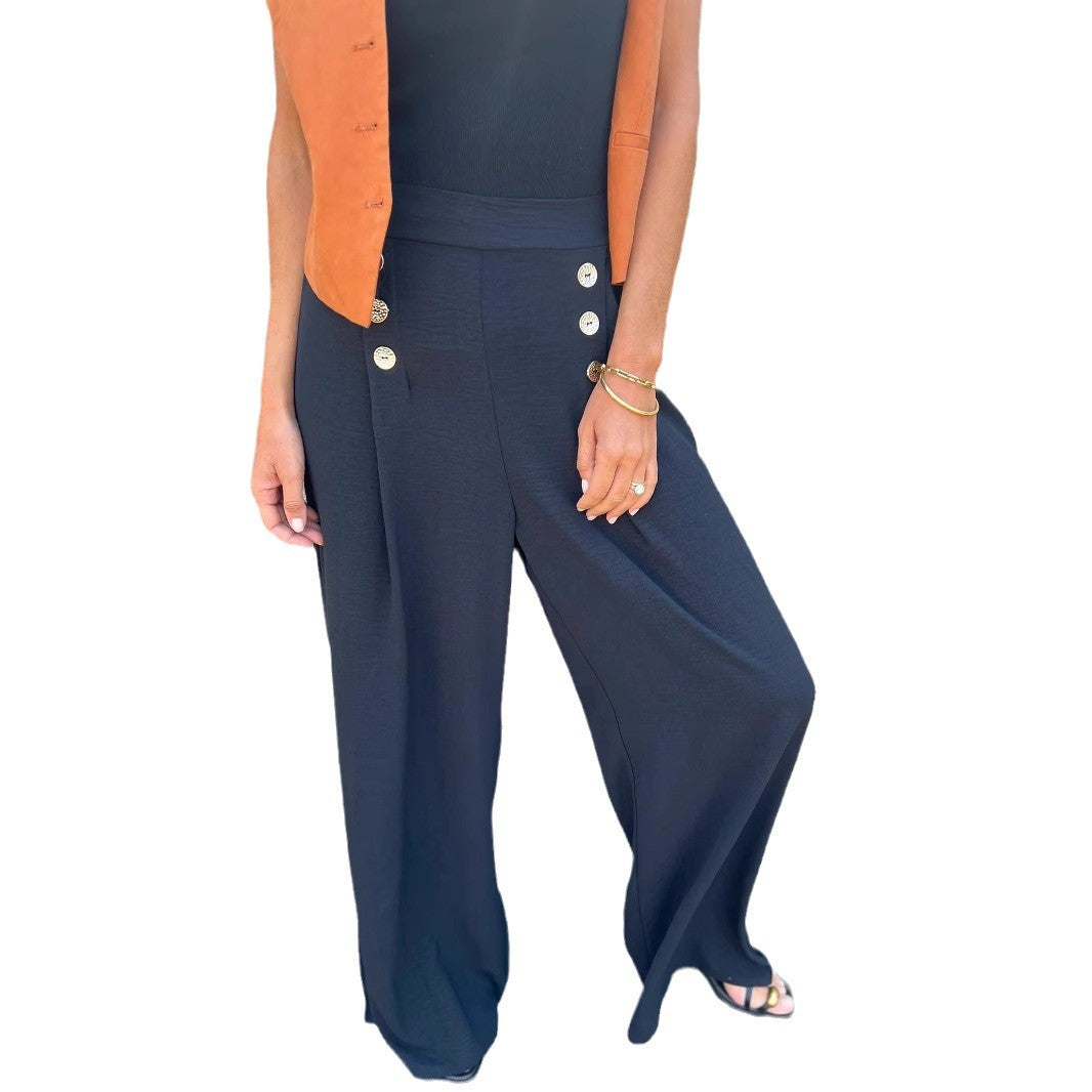 Dame Mode Jumpsuit med omhyggeligt designede knapdetaljer Stilla