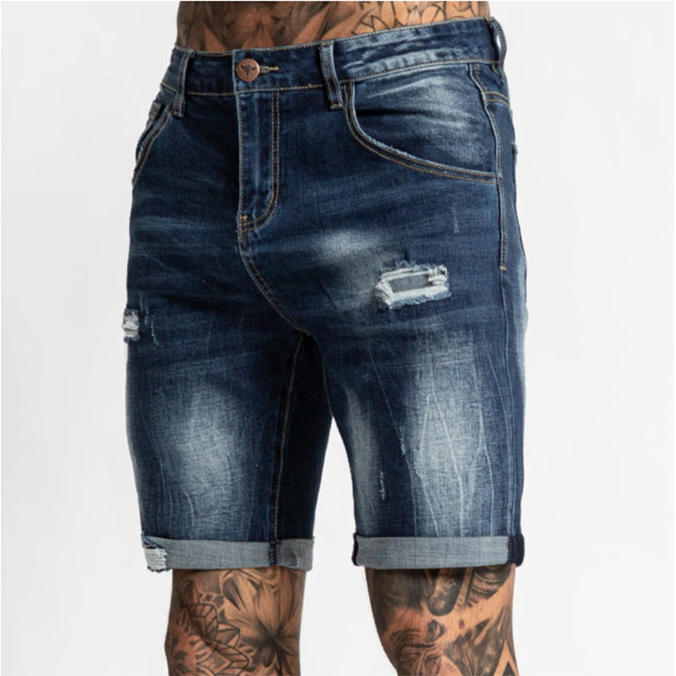 Herrer Ødelagt Denim Shorts i afslappet snit Stilla
