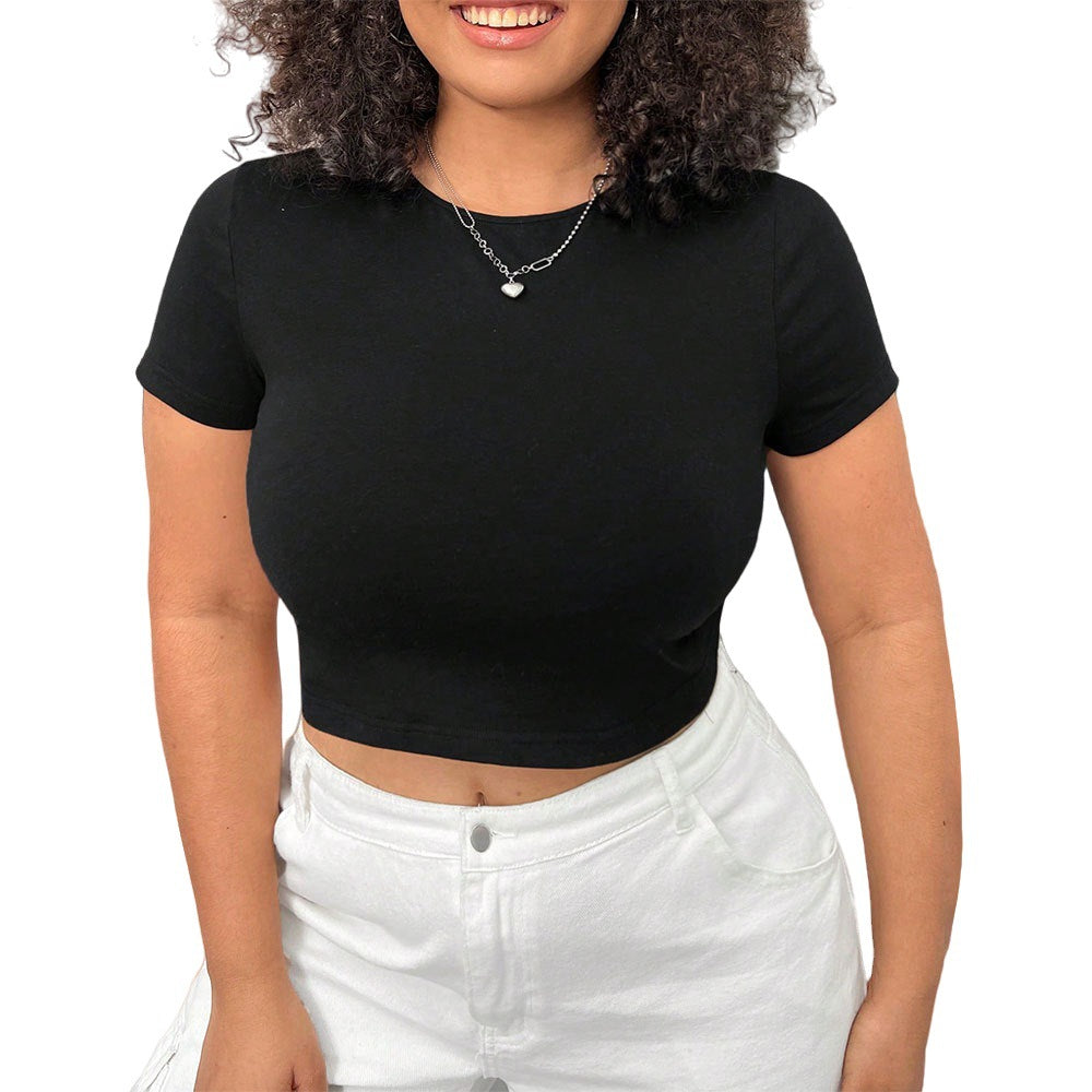 Dame cropped T-shirt med høj talje og behagelig pasform Stilla