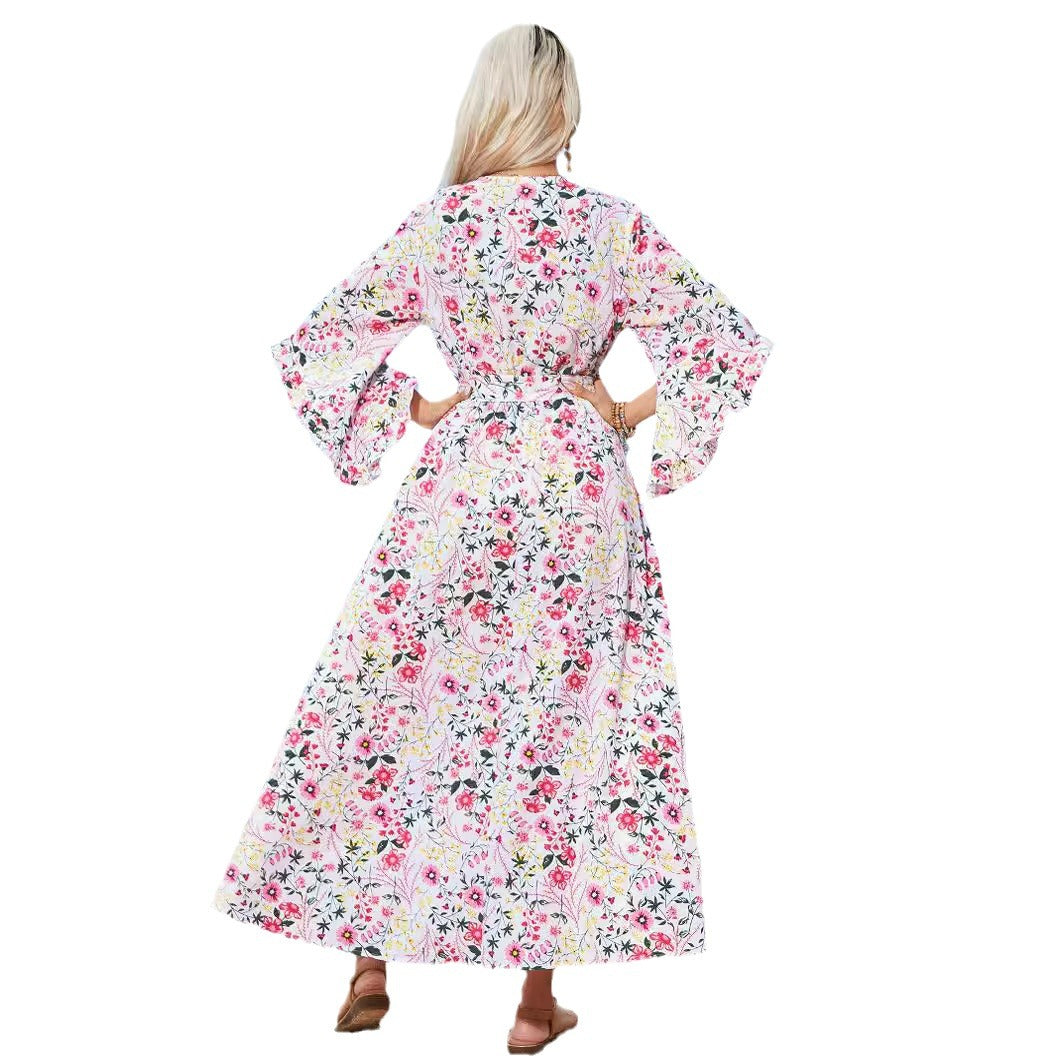 Dame Elegant Blomster Maxi Kjole Stilla