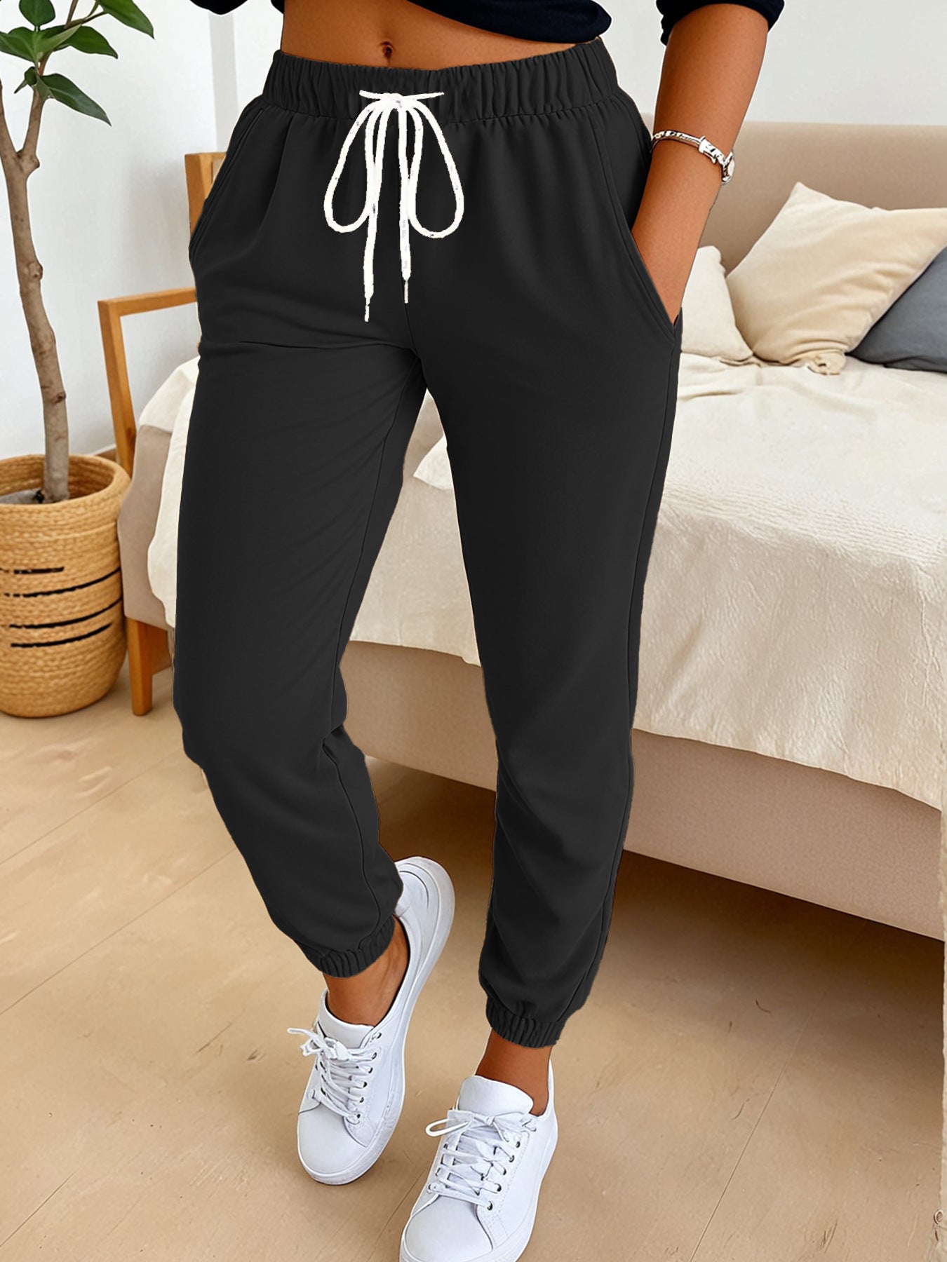 Dame fritids joggebukser med elastisk talje og praktiske lommer Stilla