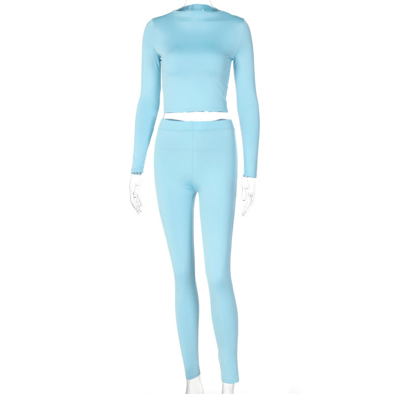 Dame Sporty sæt med tætsiddende, langærmet top og høj talje leggings Stilla