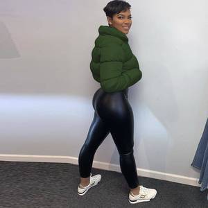 Femme Høj Talje Kunstlæder Leggings Stilla