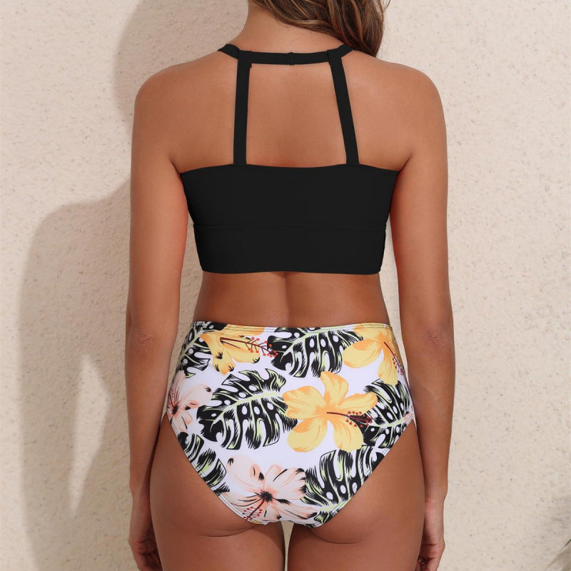 Dame bikini sæt med sporty crop top og høj talje Stilla