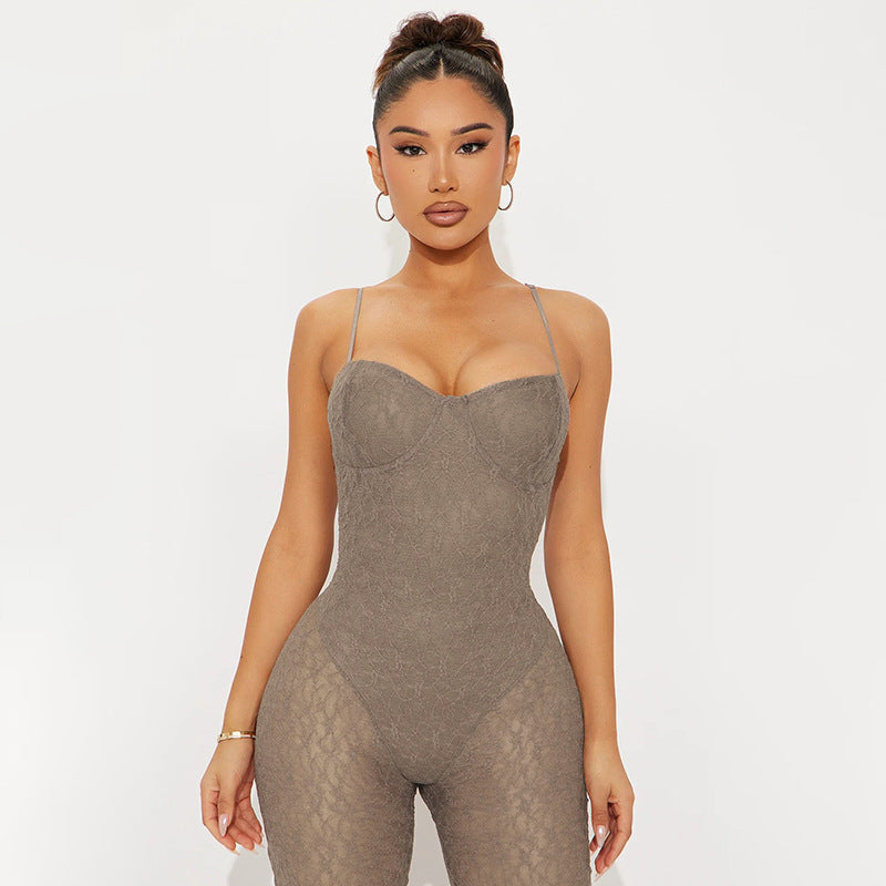 Dame Elegant Jumpsuit med raffinerede spids-detaljer Stilla